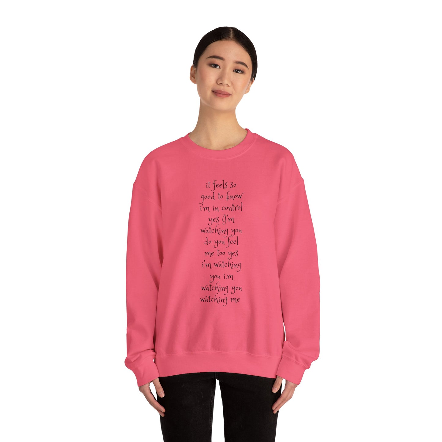 Music Lover Heavy Blend Sweatshirt - I'm Watching You Watching Me Rock Song SHADOO by Empress-E