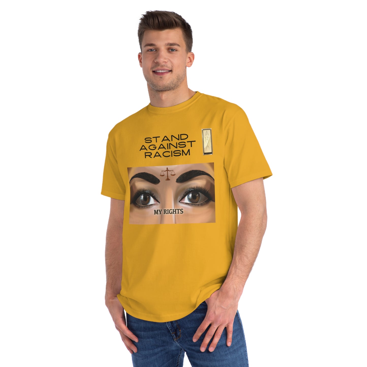 Stand Against Racism Organic Unisex Classic T-Shirt - Empowering Message Tee MY RIGHTS