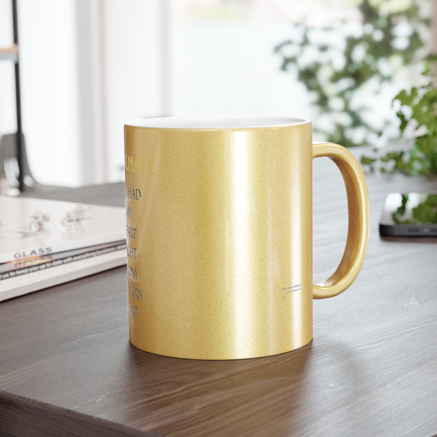 Metallic Mug (Silver") with SOULMATE You had my heart right from the very start by EMPRESS-E