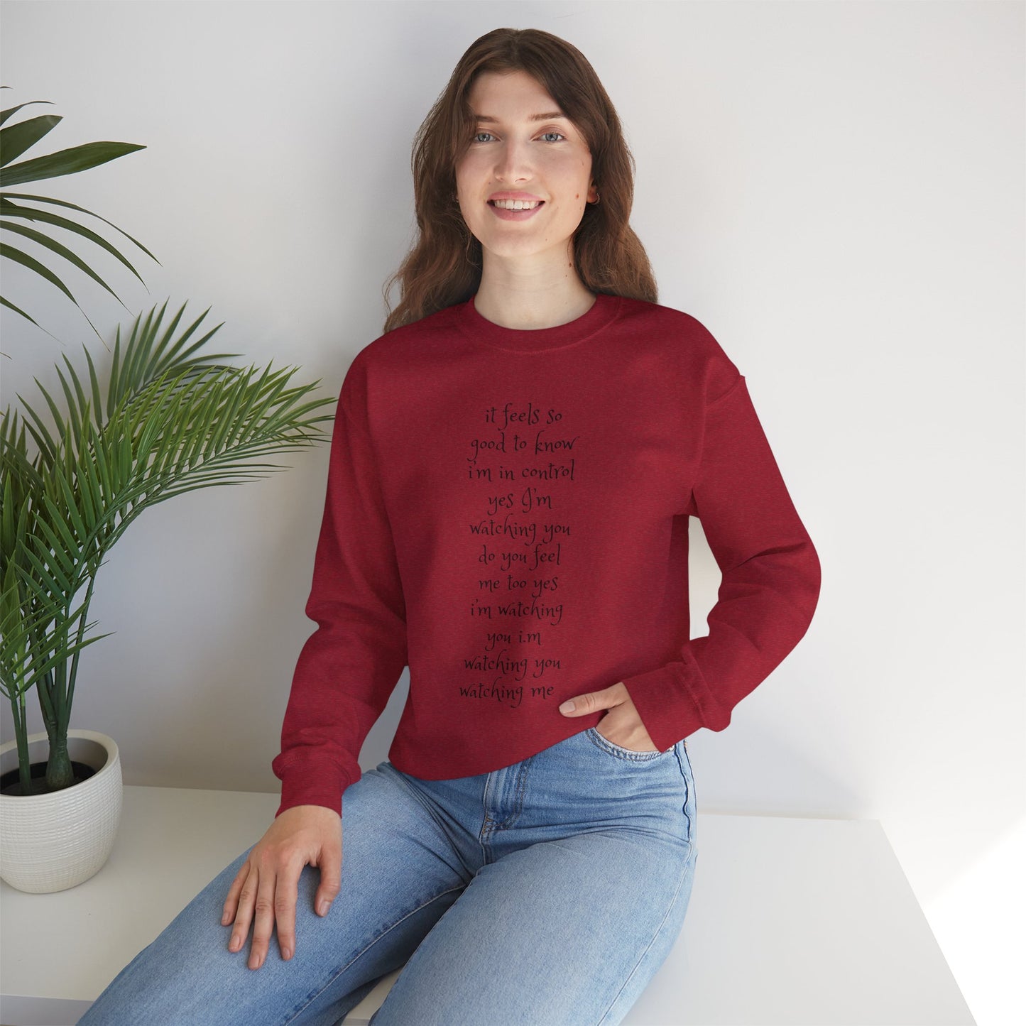 Music Lover Heavy Blend Sweatshirt - I'm Watching You Watching Me Rock Song SHADOO by Empress-E