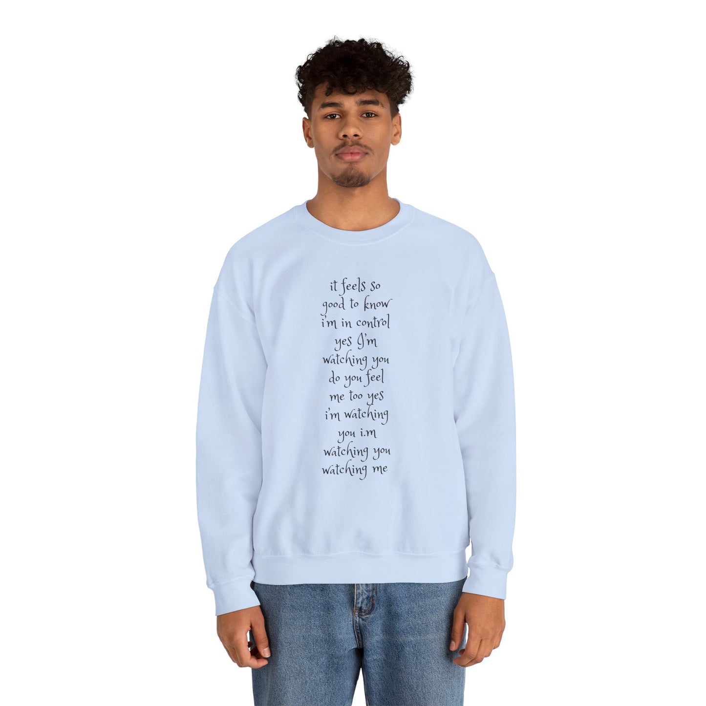 Music Lover Heavy Blend Sweatshirt - I'm Watching You Watching Me Rock Song SHADOO by Empress-E