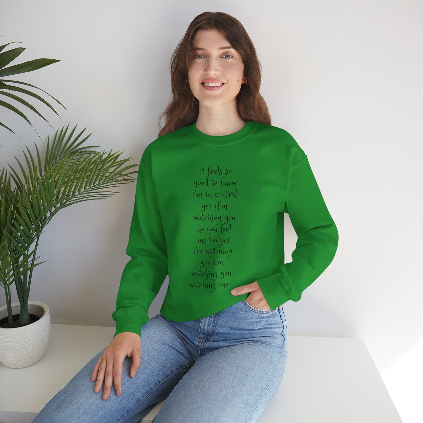Music Lover Heavy Blend Sweatshirt - I'm Watching You Watching Me Rock Song SHADOO by Empress-E