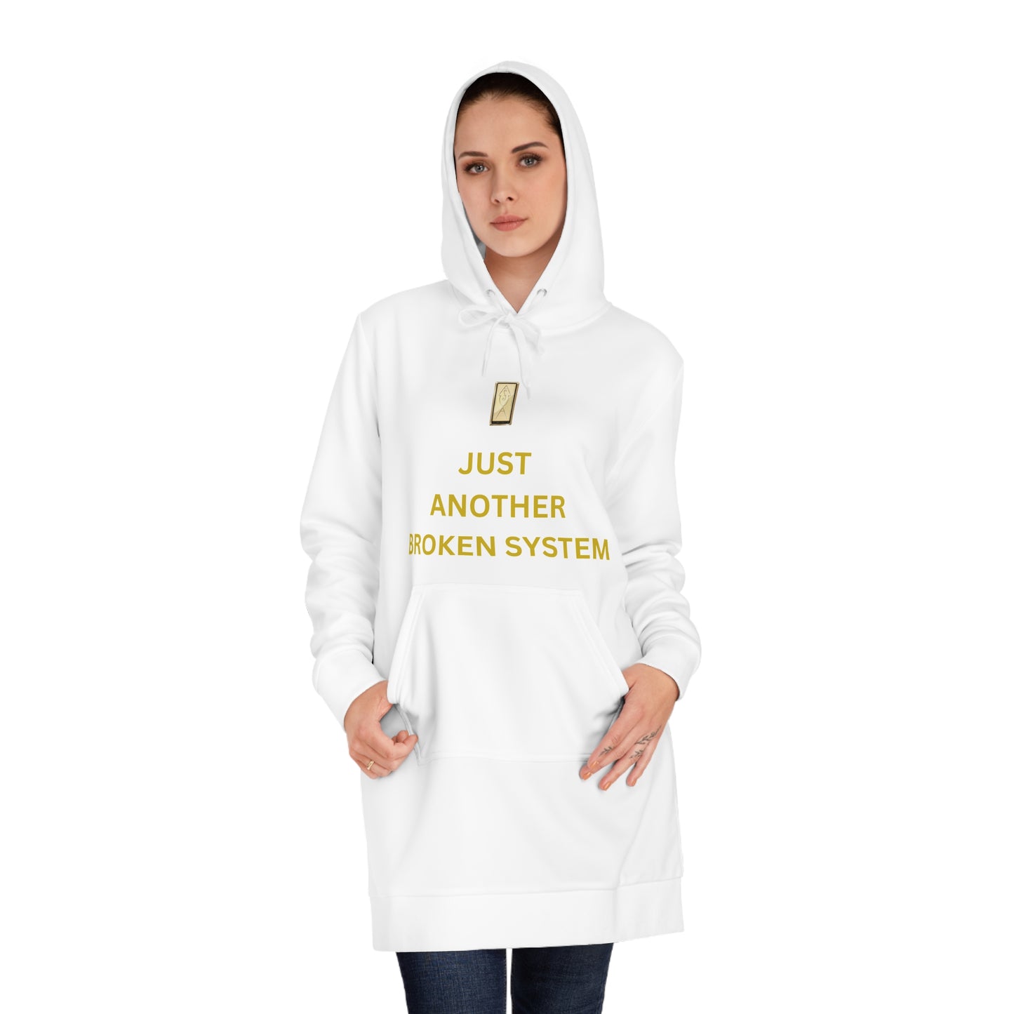 Women's Hoodie Dress with JUST ANOTHER BROKEN SYSTEM song by EMPRESS-E