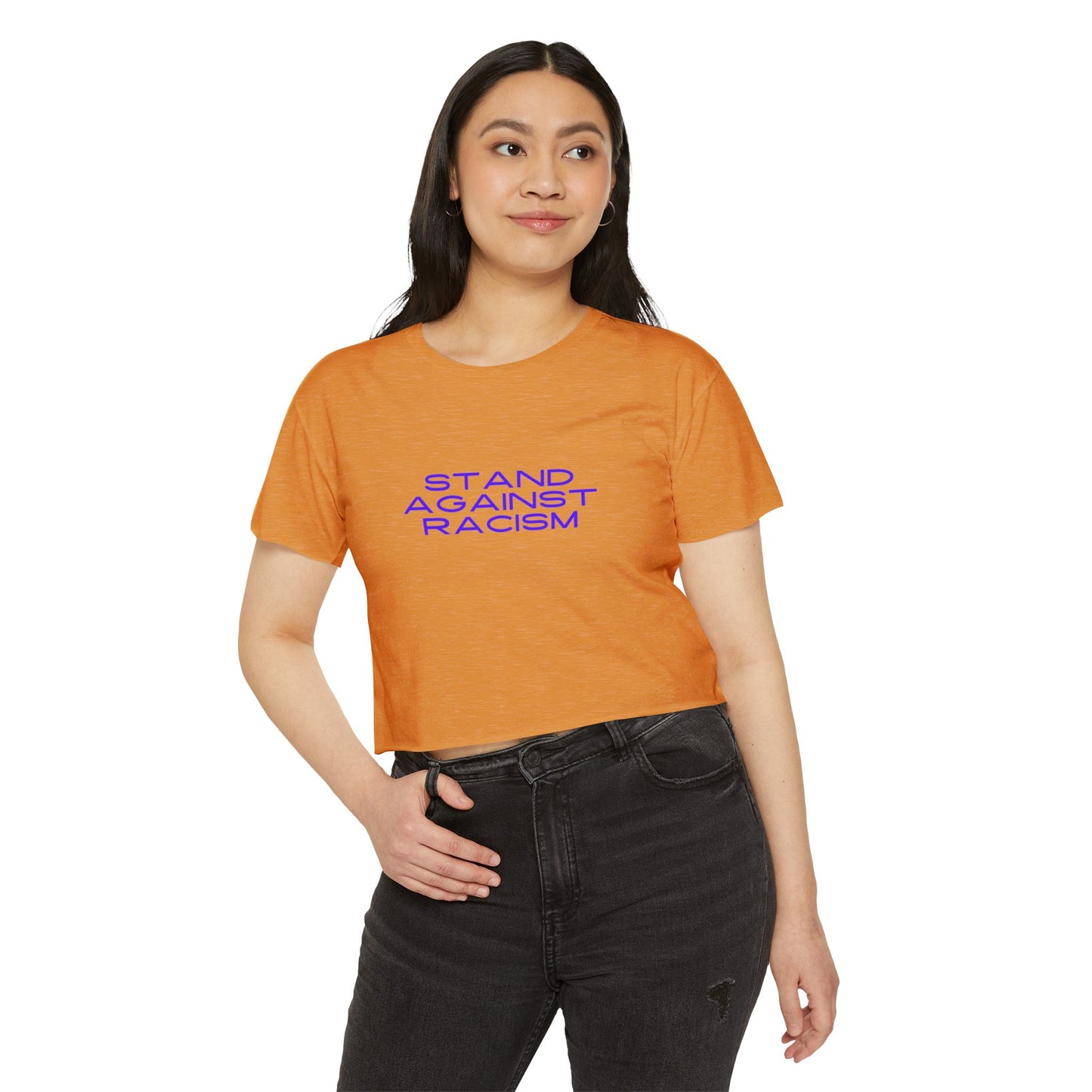 Women's Crop Top - Stand against racism AFUA, Festival Shirt, Music Festival Top, Boho Chic Clothing, Activist Apparel
