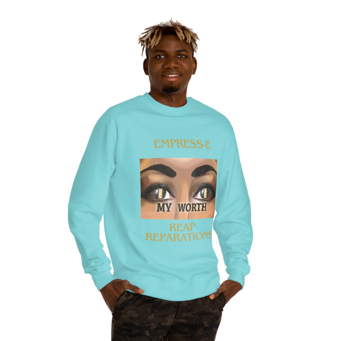 B- History Unisex Crew Neck Sweatshirt - MY WORTH Reparations, African American