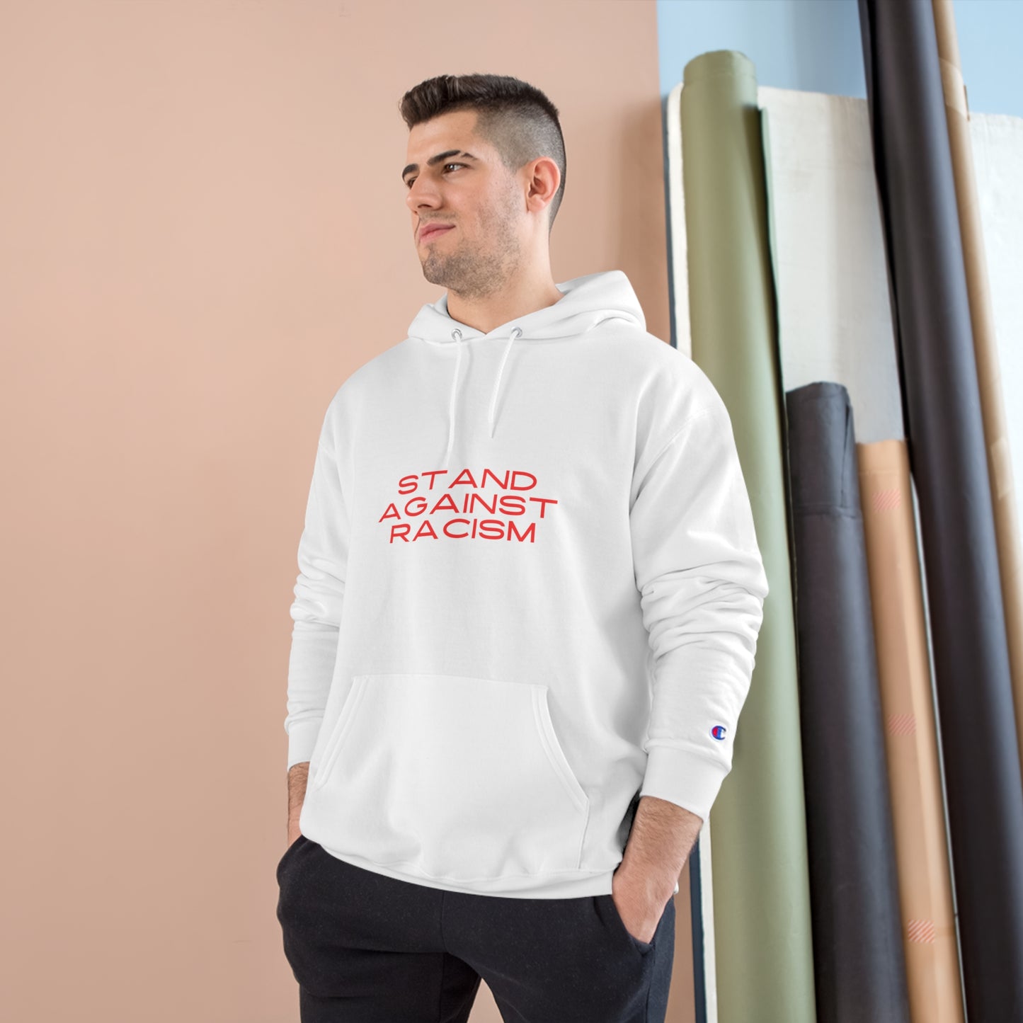 Champion Hoodie - STAND AGAINST RACISM, Pullover