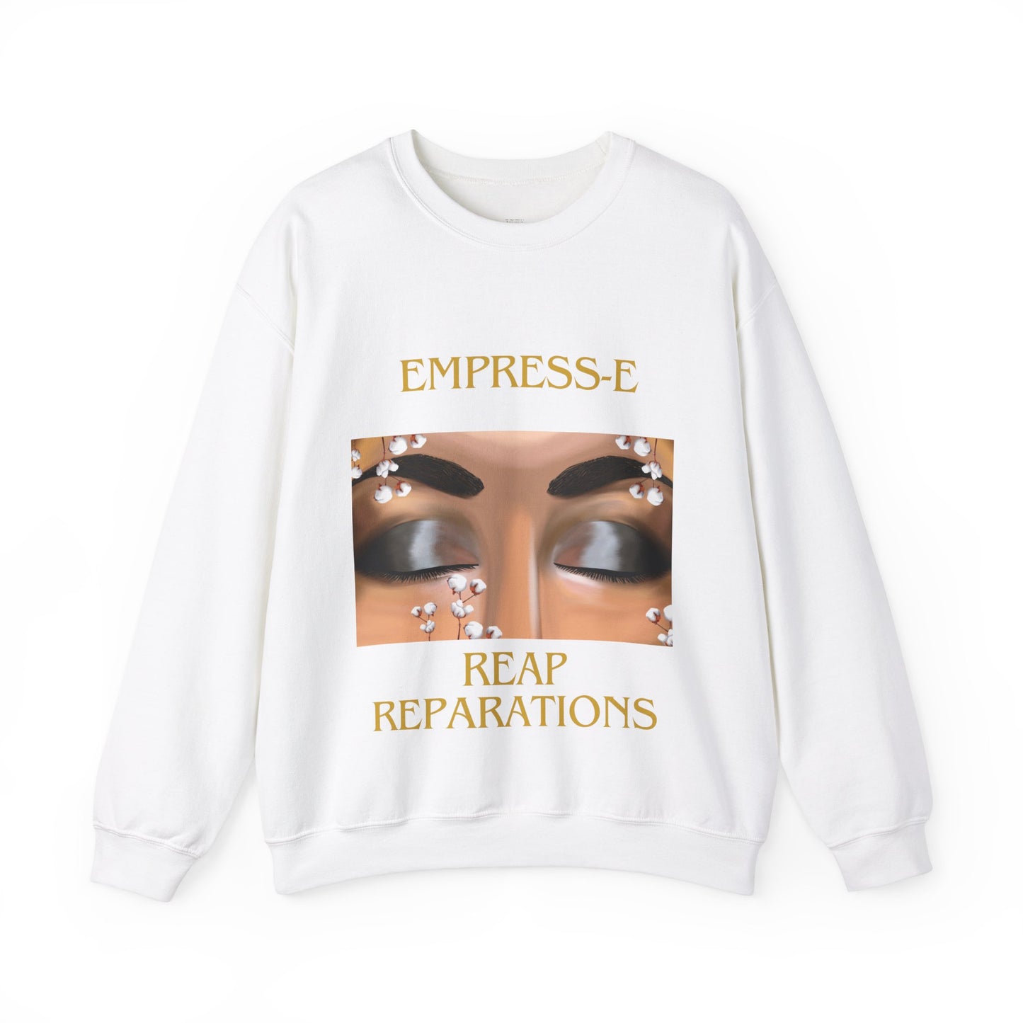 Unisex Heavy Blend™ Crewneck Sweatshirt. : EMPRESS-E. COTTON FIELD.