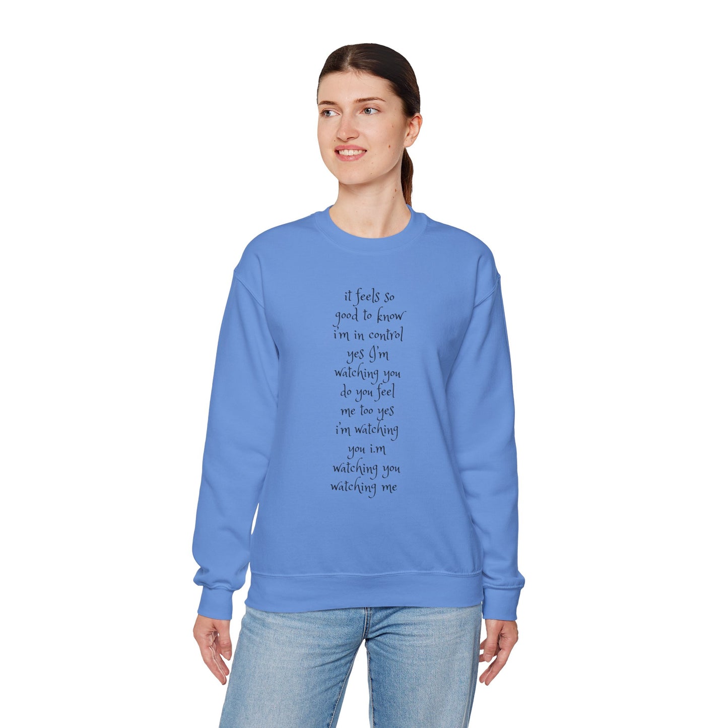 Music Lover Heavy Blend Sweatshirt - I'm Watching You Watching Me Rock Song SHADOO by Empress-E