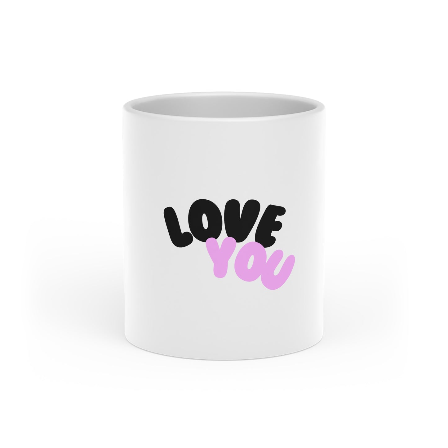 Heart-Shaped Mug with 'Love You' Design - Perfect Gift for Loved Ones
