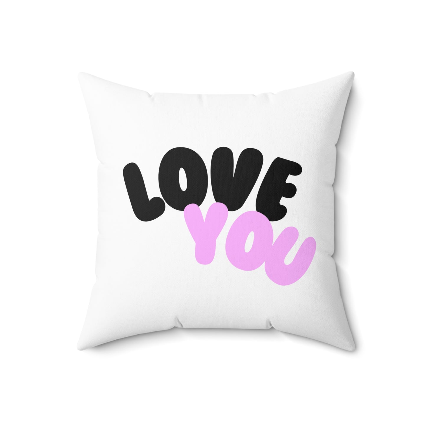 Love You Square Pillow, Romantic Throw Cushion, Valentine's Day Gift,