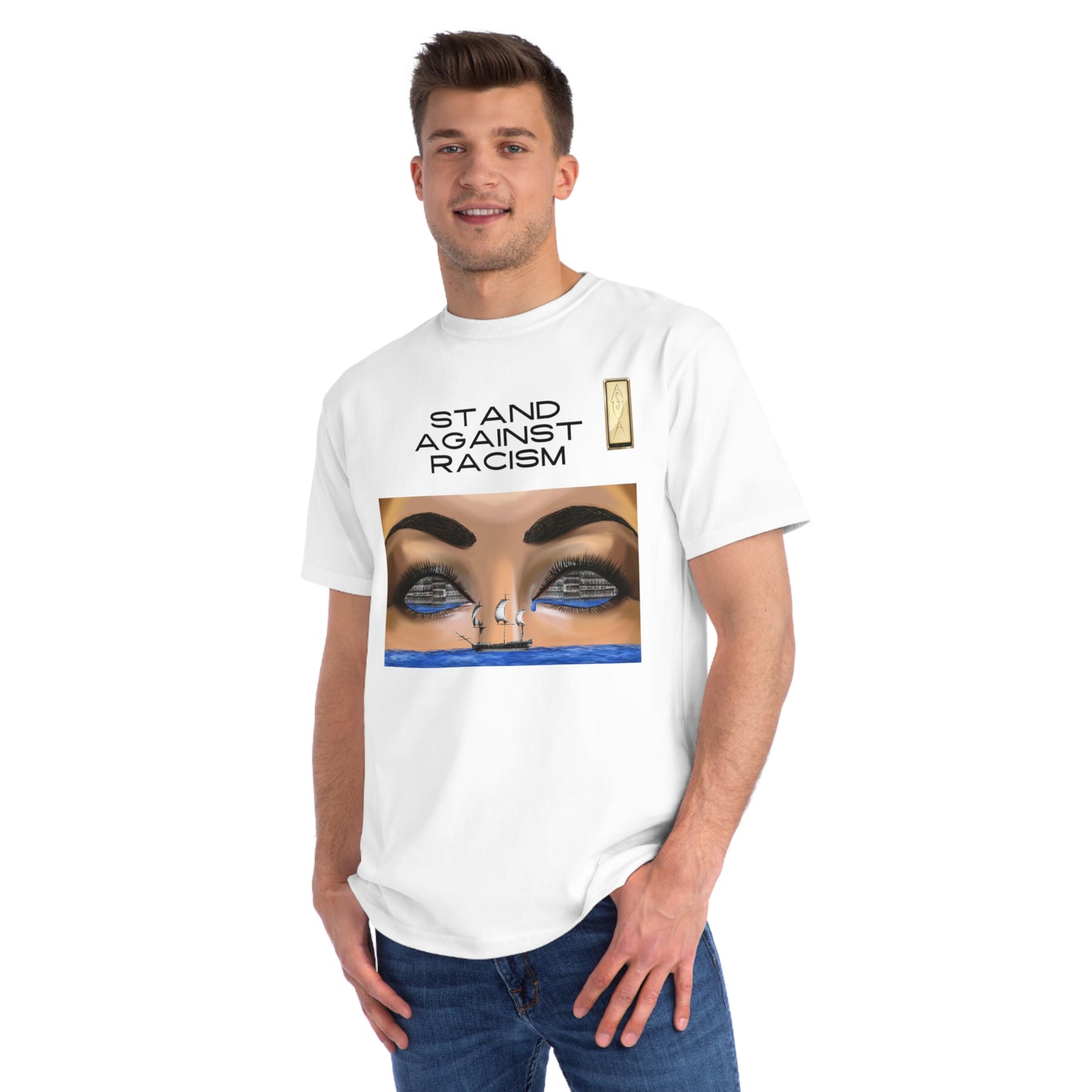 Organic Unisex Classic T-Shirt - Stand Against Racism SLAVE SHIP Graphic Tee