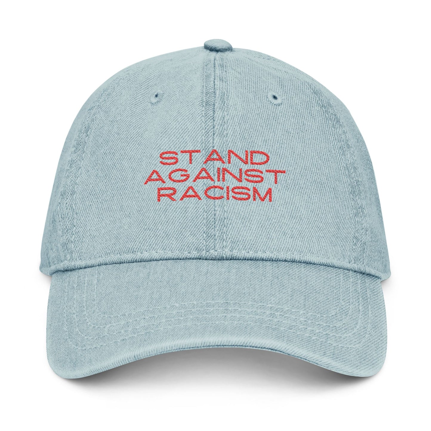 Embroidered Denim Hat - 'Stand Against Racism'