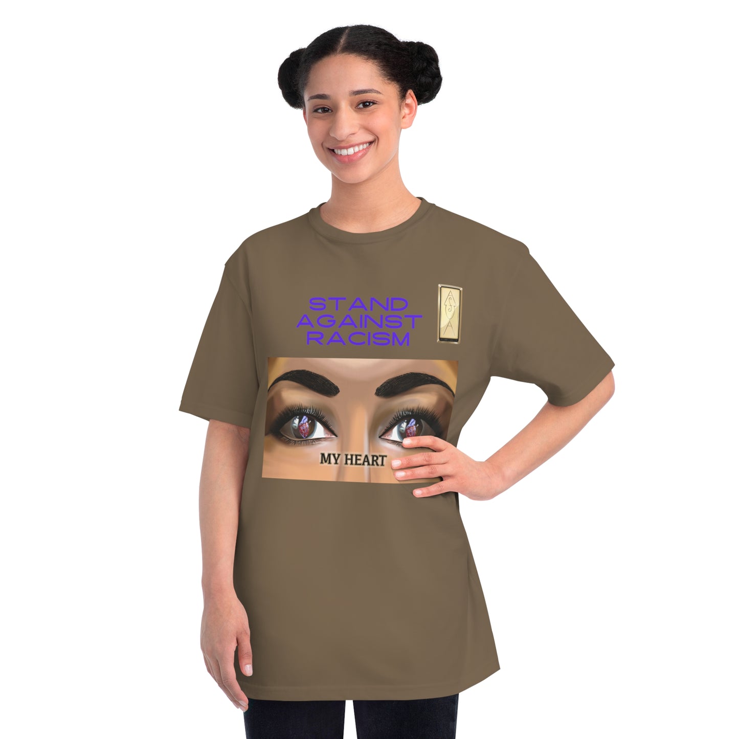 Stand Against Racism MY HEART Organic Unisex T-Shirt | Empowering Message Apparel