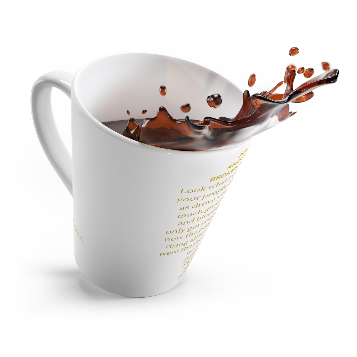 Empowerment Latte Mug - Justice, Peace & Love Inspirational Cup