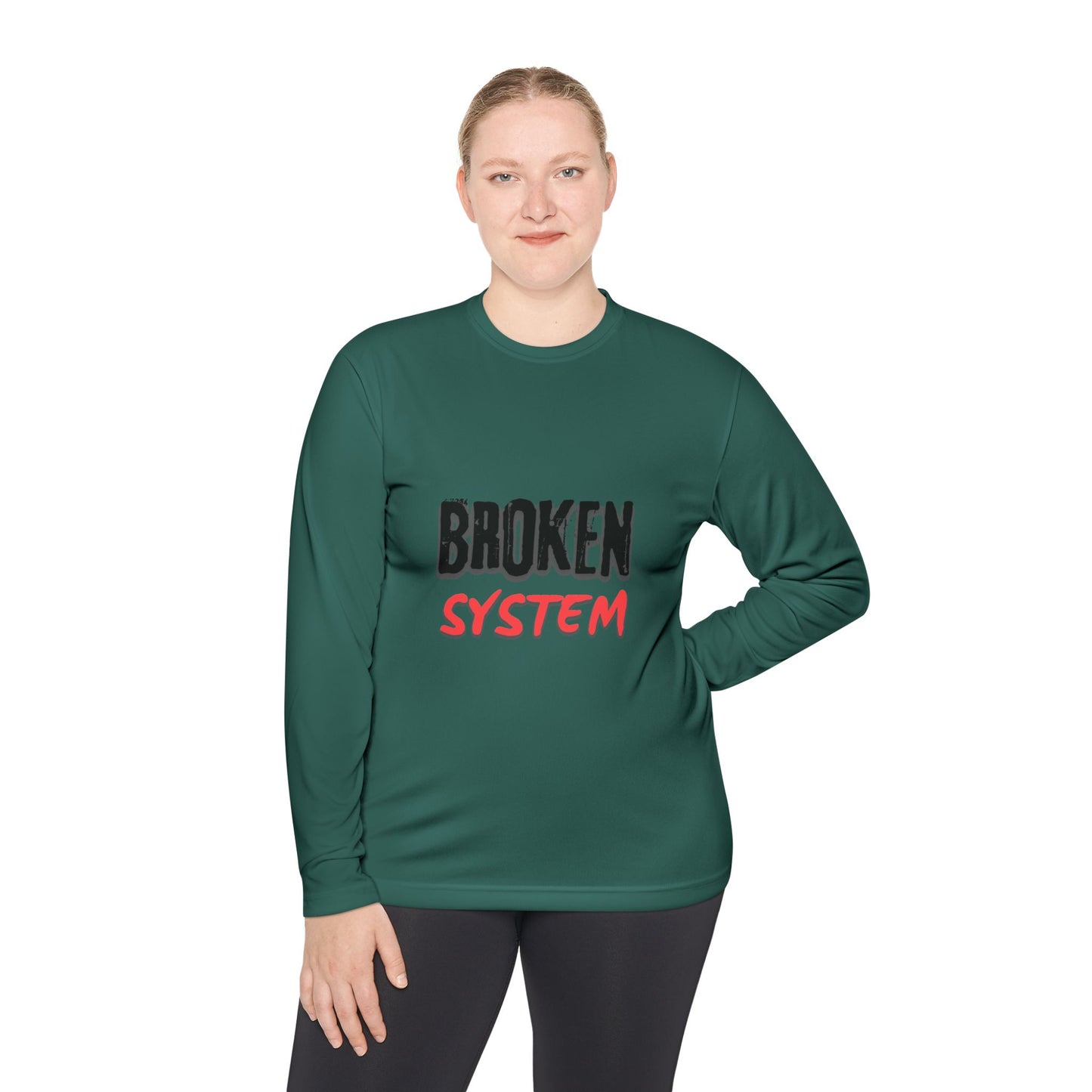 Broken System Unisex Lightweight Long Sleeve Tee - Trendy Graphic Tee, Rebellion Shirt, Activist Clothing, Protest Apparel, Political