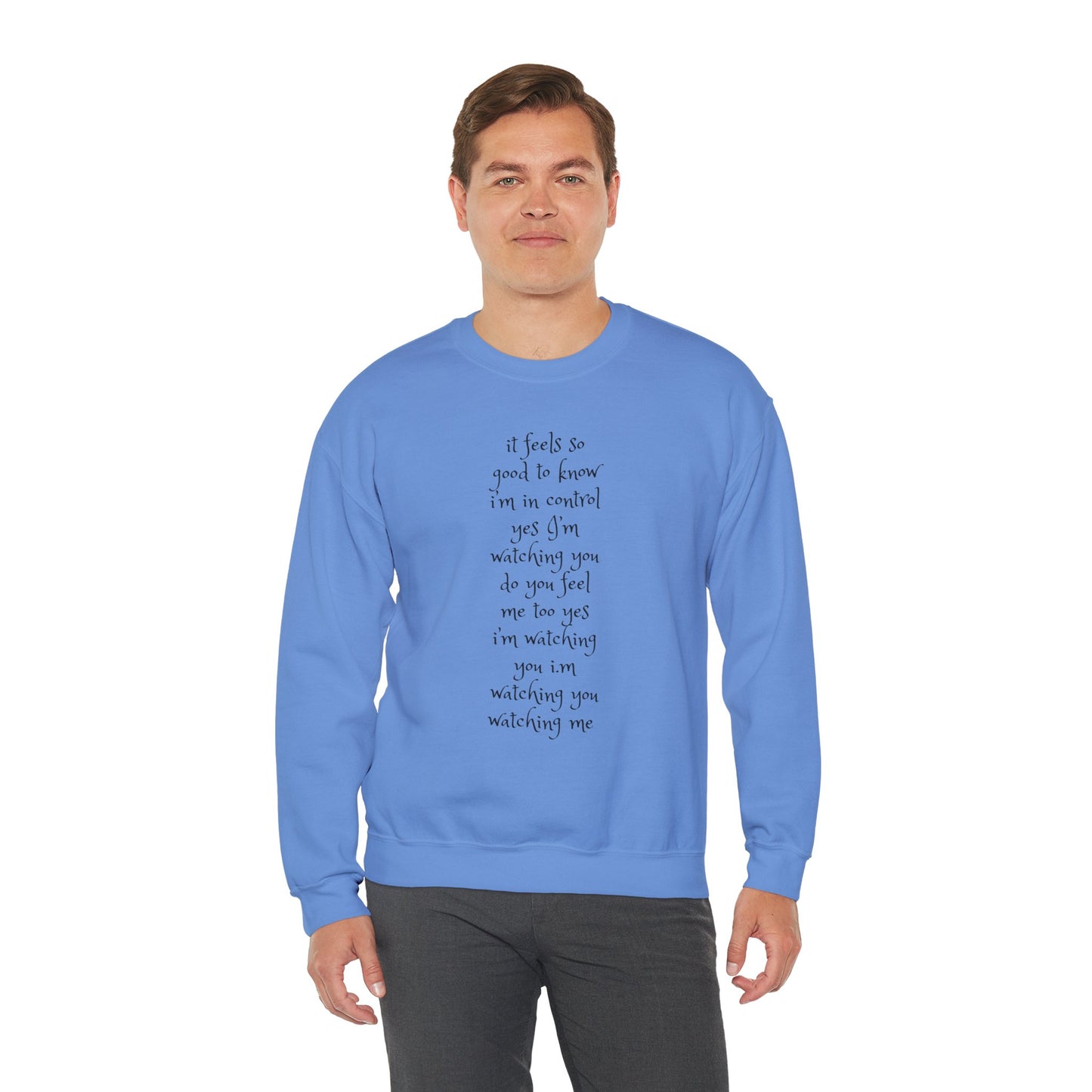Music Lover Heavy Blend Sweatshirt - I'm Watching You Watching Me Rock Song SHADOO by Empress-E