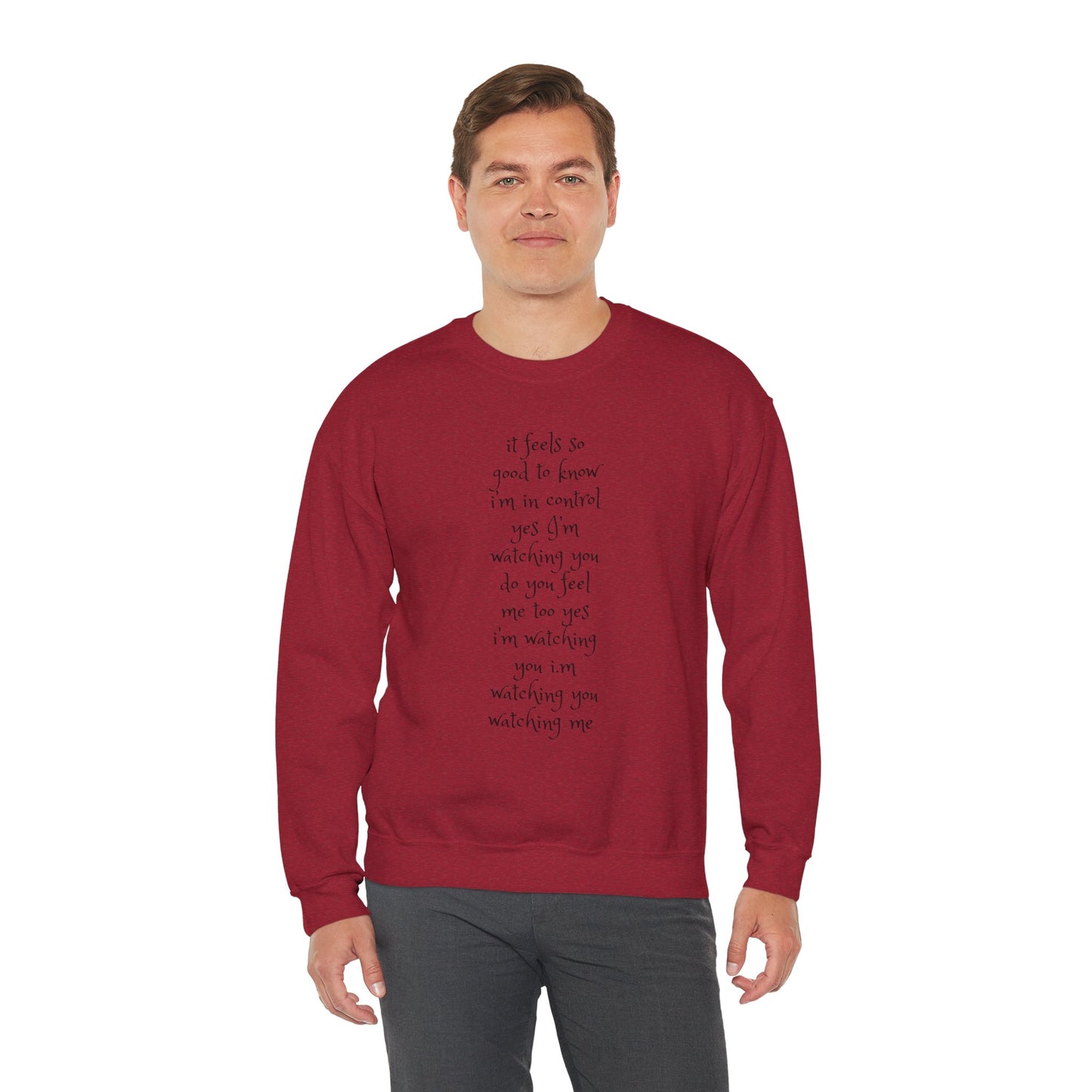 Music Lover Heavy Blend Sweatshirt - I'm Watching You Watching Me Rock Song SHADOO by Empress-E