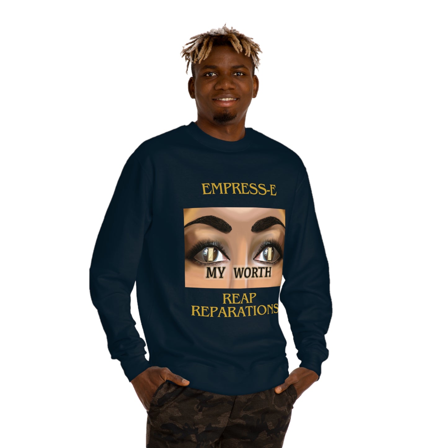 B- History Unisex Crew Neck Sweatshirt - MY WORTH Reparations, African American