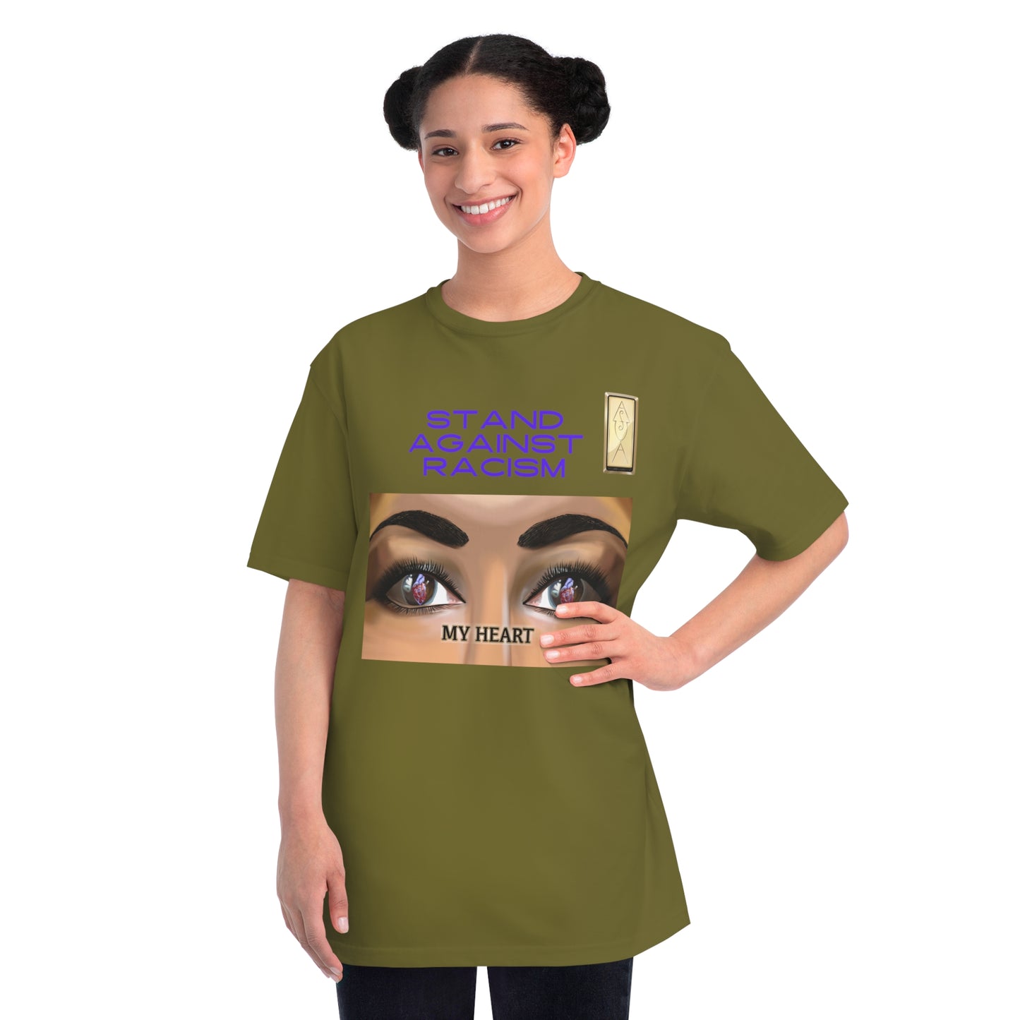 Stand Against Racism MY HEART Organic Unisex T-Shirt | Empowering Message Apparel