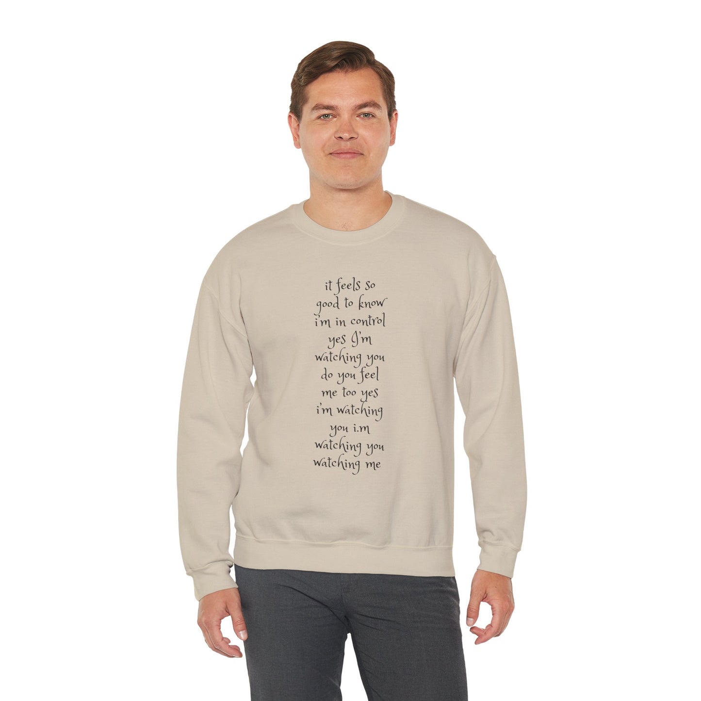 Music Lover Heavy Blend Sweatshirt - I'm Watching You Watching Me Rock Song SHADOO by Empress-E