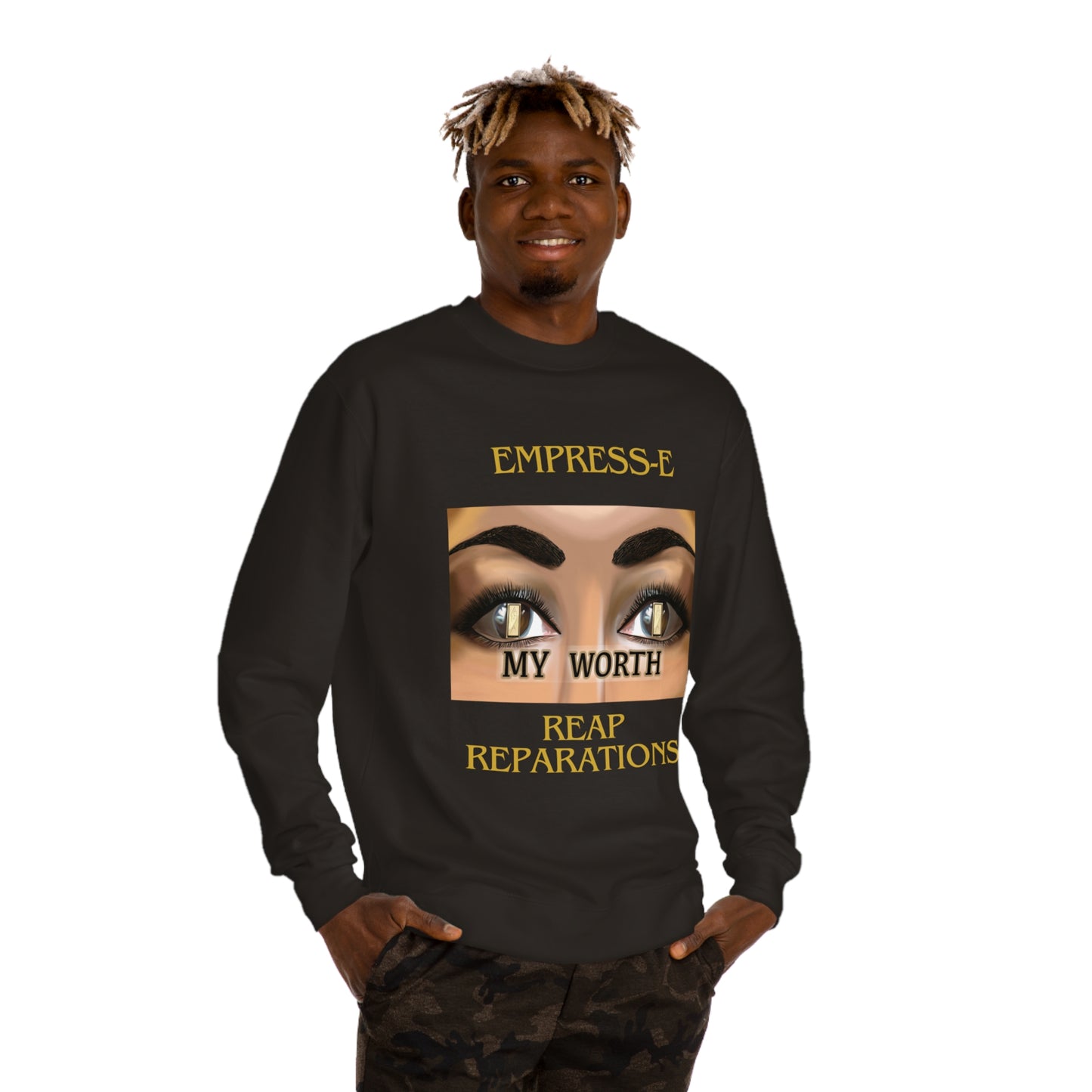 B- History Unisex Crew Neck Sweatshirt - MY WORTH Reparations, African American