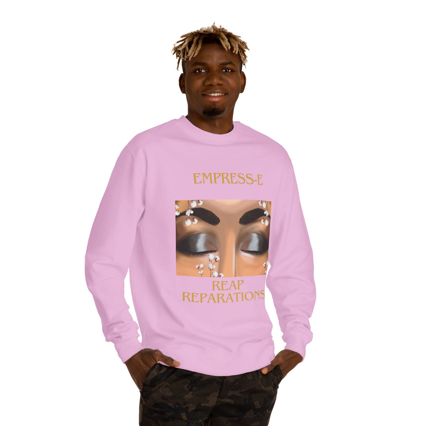 Crew Neck Sweatshirt - Cotton Field Beautiful Eyes Black History