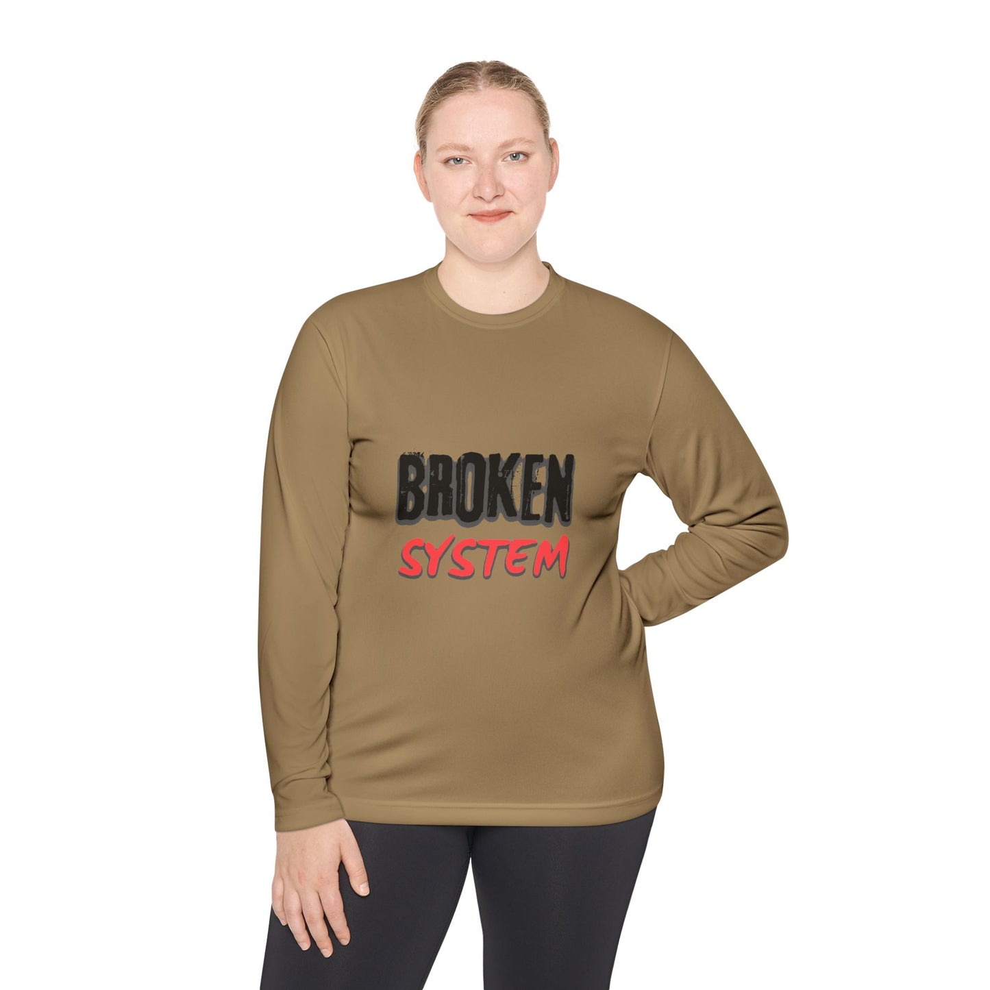 Broken System Unisex Lightweight Long Sleeve Tee - Trendy Graphic Tee, Rebellion Shirt, Activist Clothing, Protest Apparel, Political