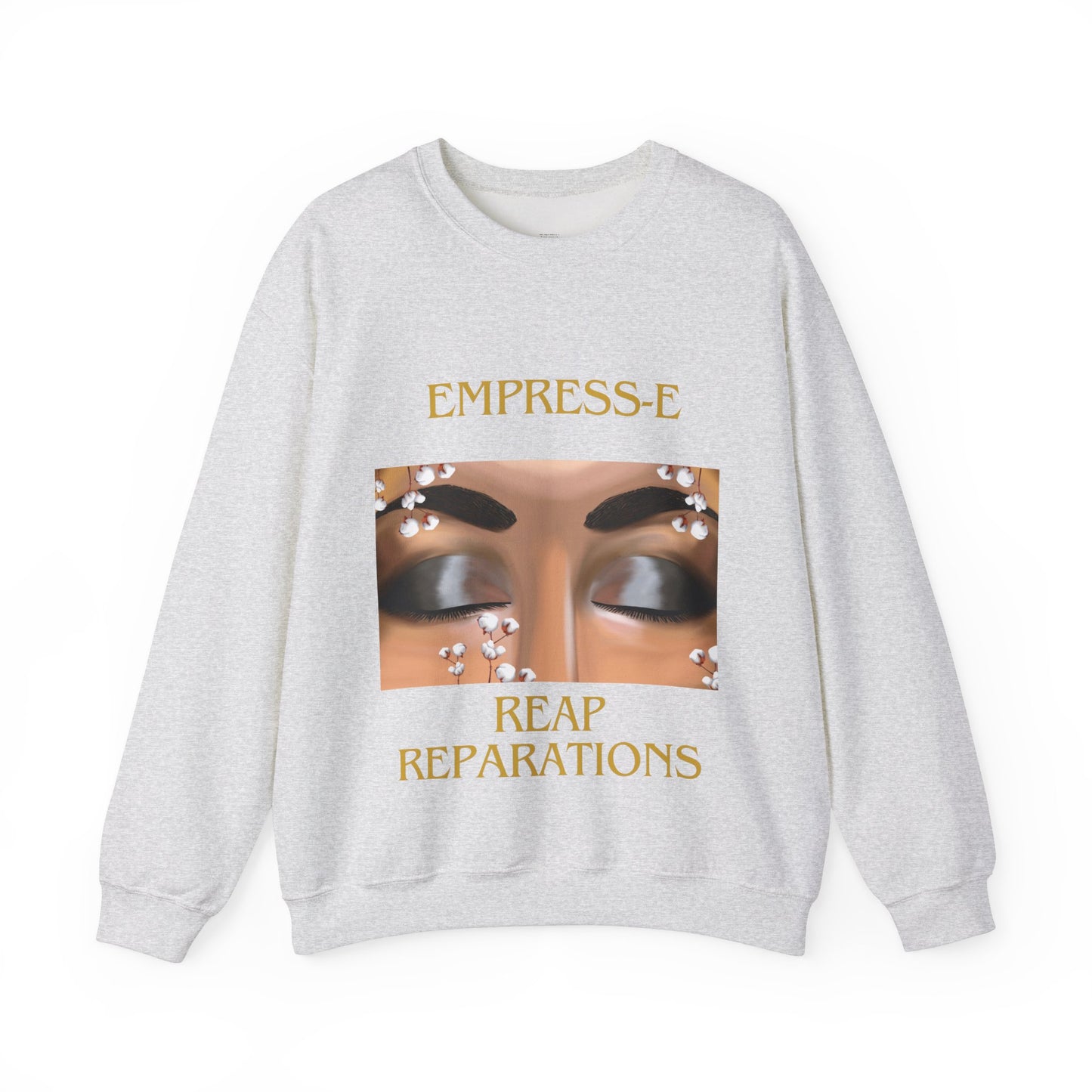 Unisex Heavy Blend™ Crewneck Sweatshirt. : EMPRESS-E. COTTON FIELD.