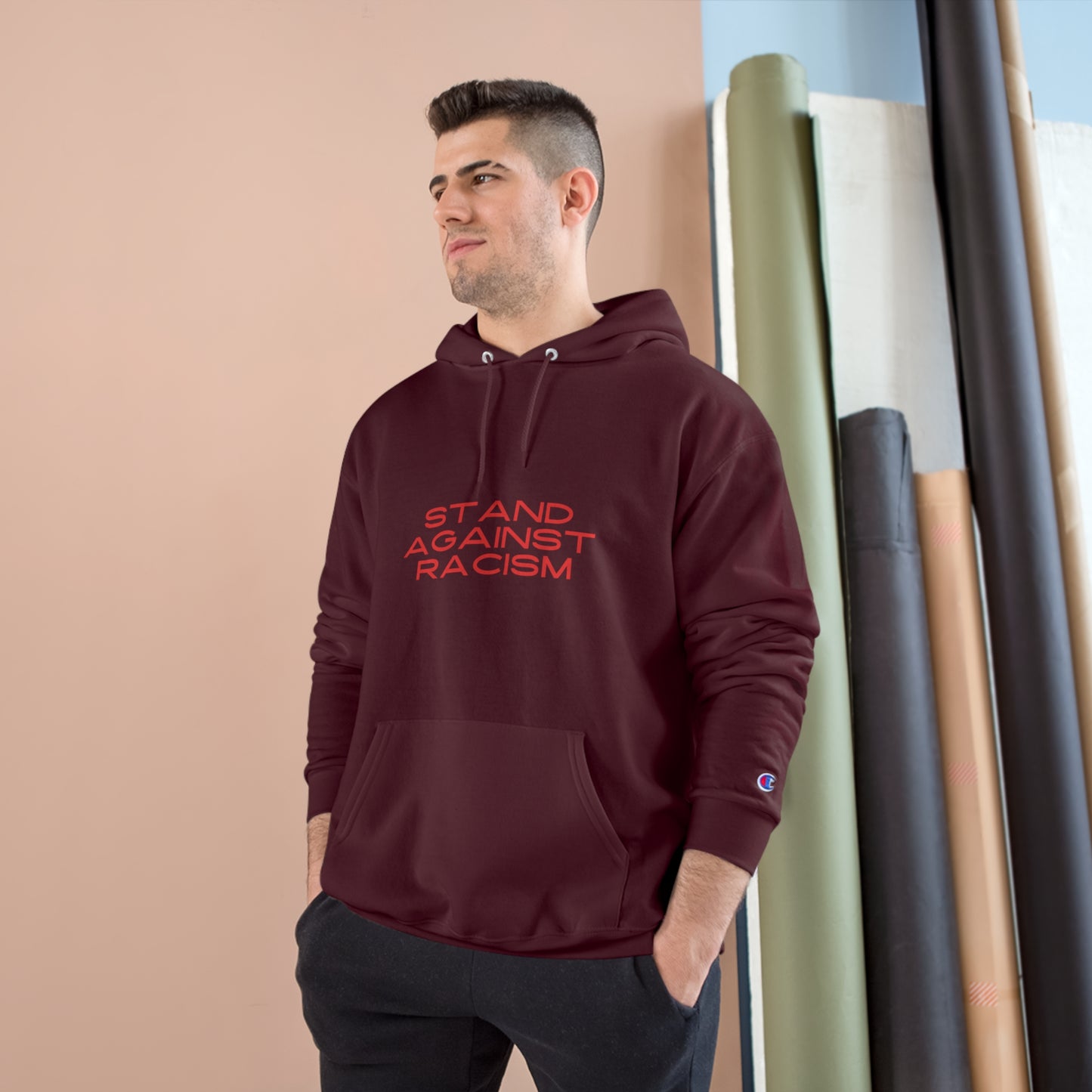 Champion Hoodie - STAND AGAINST RACISM, Pullover