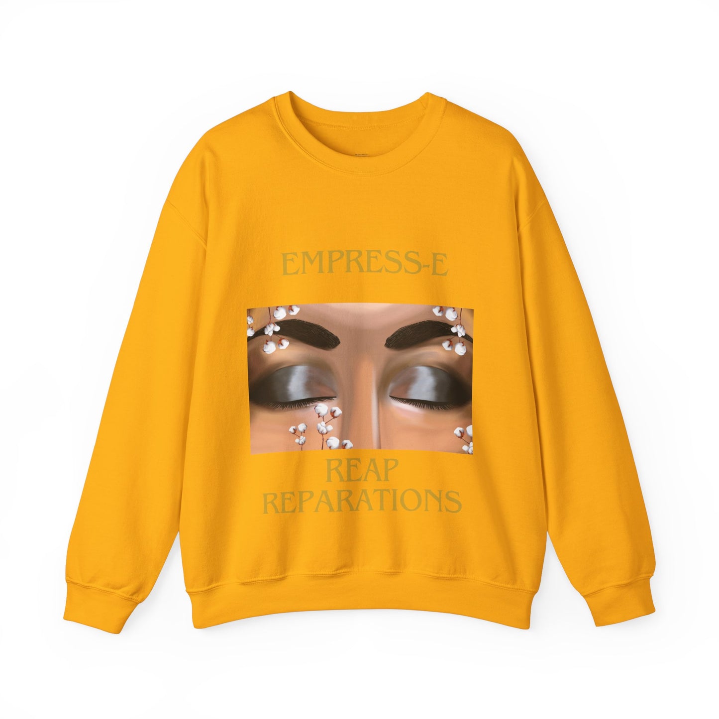 Unisex Heavy Blend™ Crewneck Sweatshirt. : EMPRESS-E. COTTON FIELD.