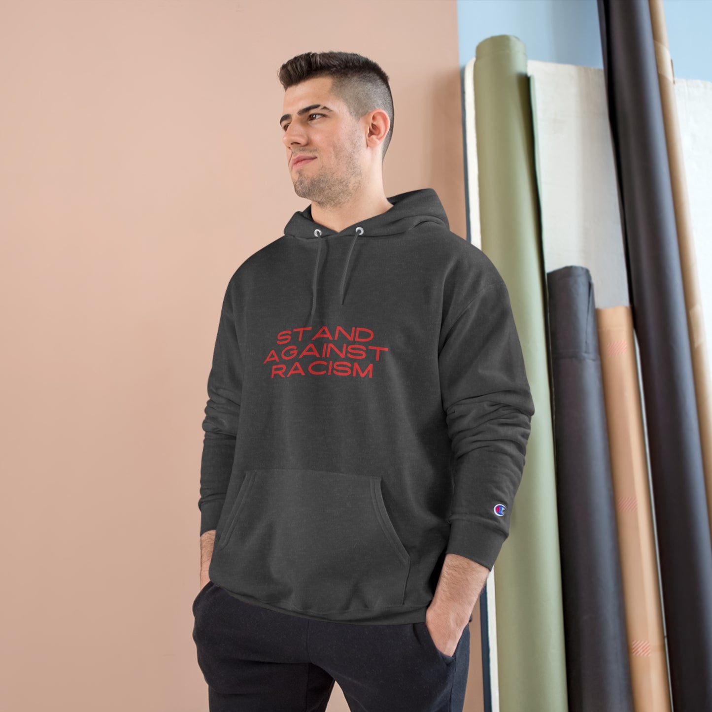 Champion Hoodie - STAND AGAINST RACISM, Pullover