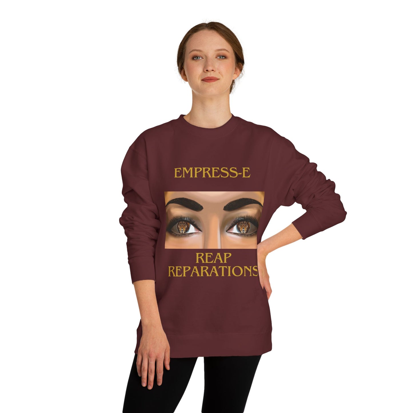 Empress-E Unisex Sweatshirt - Strong like a lion Reap Reparations black history