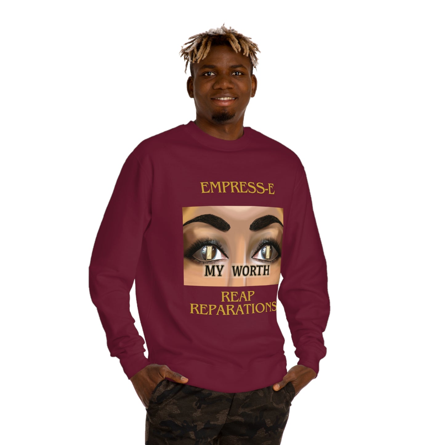B- History Unisex Crew Neck Sweatshirt - MY WORTH Reparations, African American