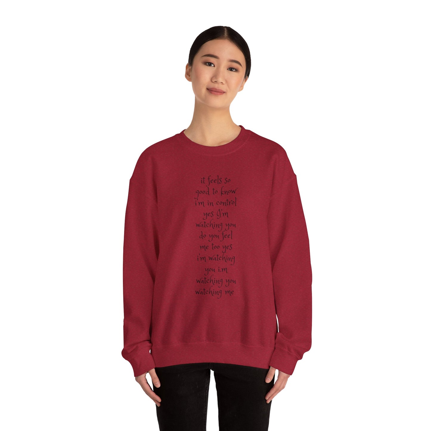 Music Lover Heavy Blend Sweatshirt - I'm Watching You Watching Me Rock Song SHADOO by Empress-E