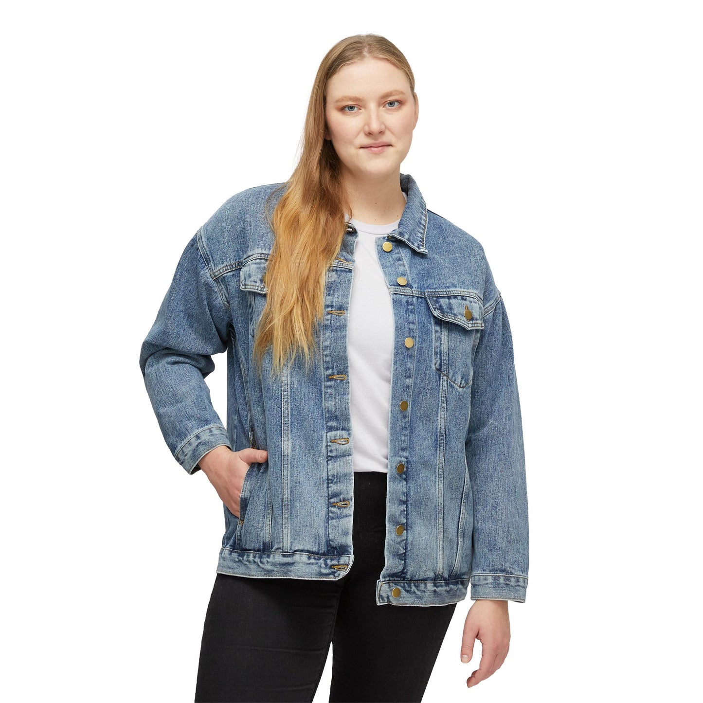 Women's Denim Jacket -losing control. SAVE THE WORLD
