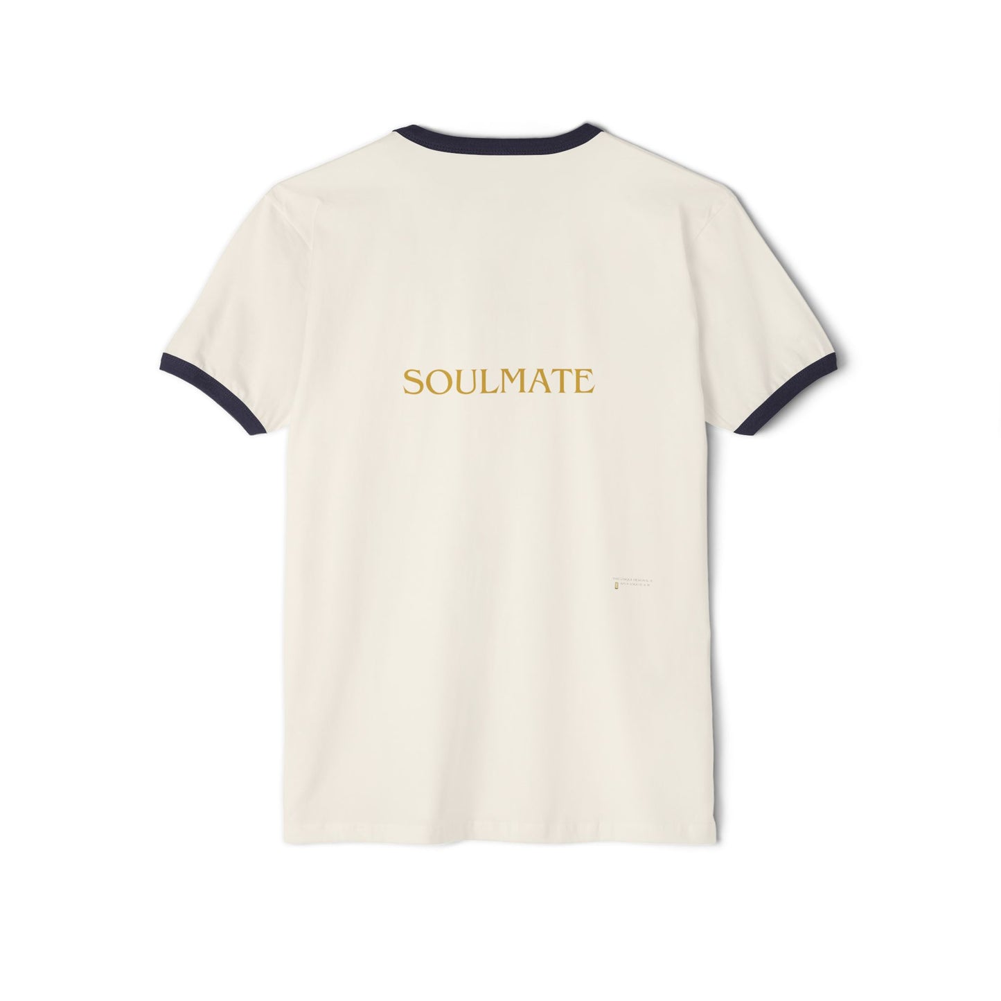 Soulmate Unisex Tee, Love Cotton Ringer Shirt, Heart Design Valentine's Day.
