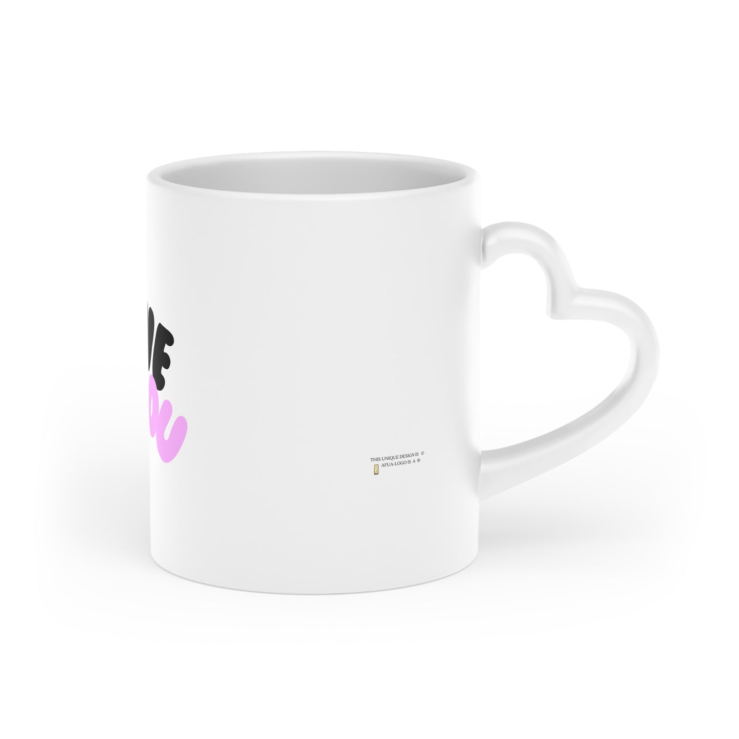 Heart-Shaped Mug with 'Love You' Design - Perfect Gift for Loved Ones