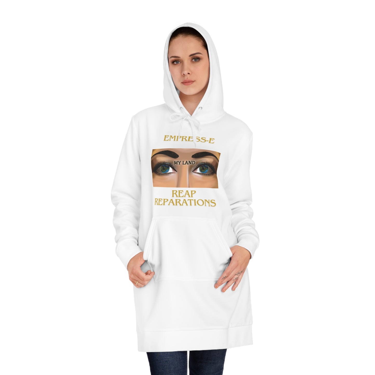 Women's Hoodie Dress - MY LAND Black History EMPRESS-E.
