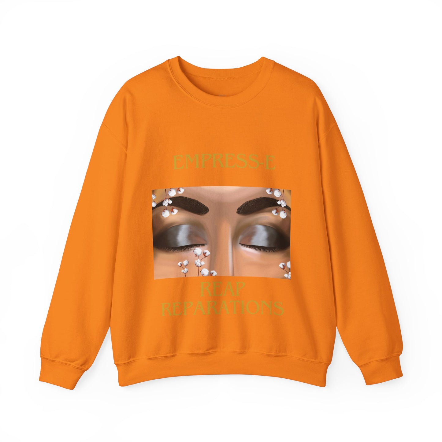 Unisex Heavy Blend™ Crewneck Sweatshirt. : EMPRESS-E. COTTON FIELD.