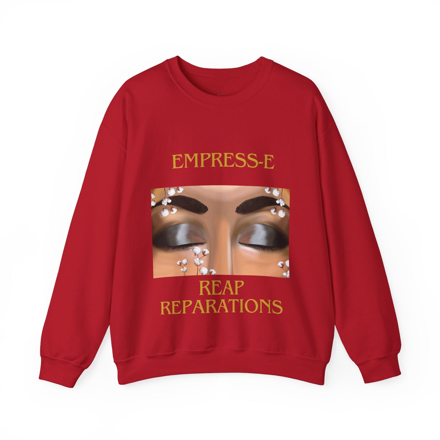 Unisex Heavy Blend™ Crewneck Sweatshirt. : EMPRESS-E. COTTON FIELD.