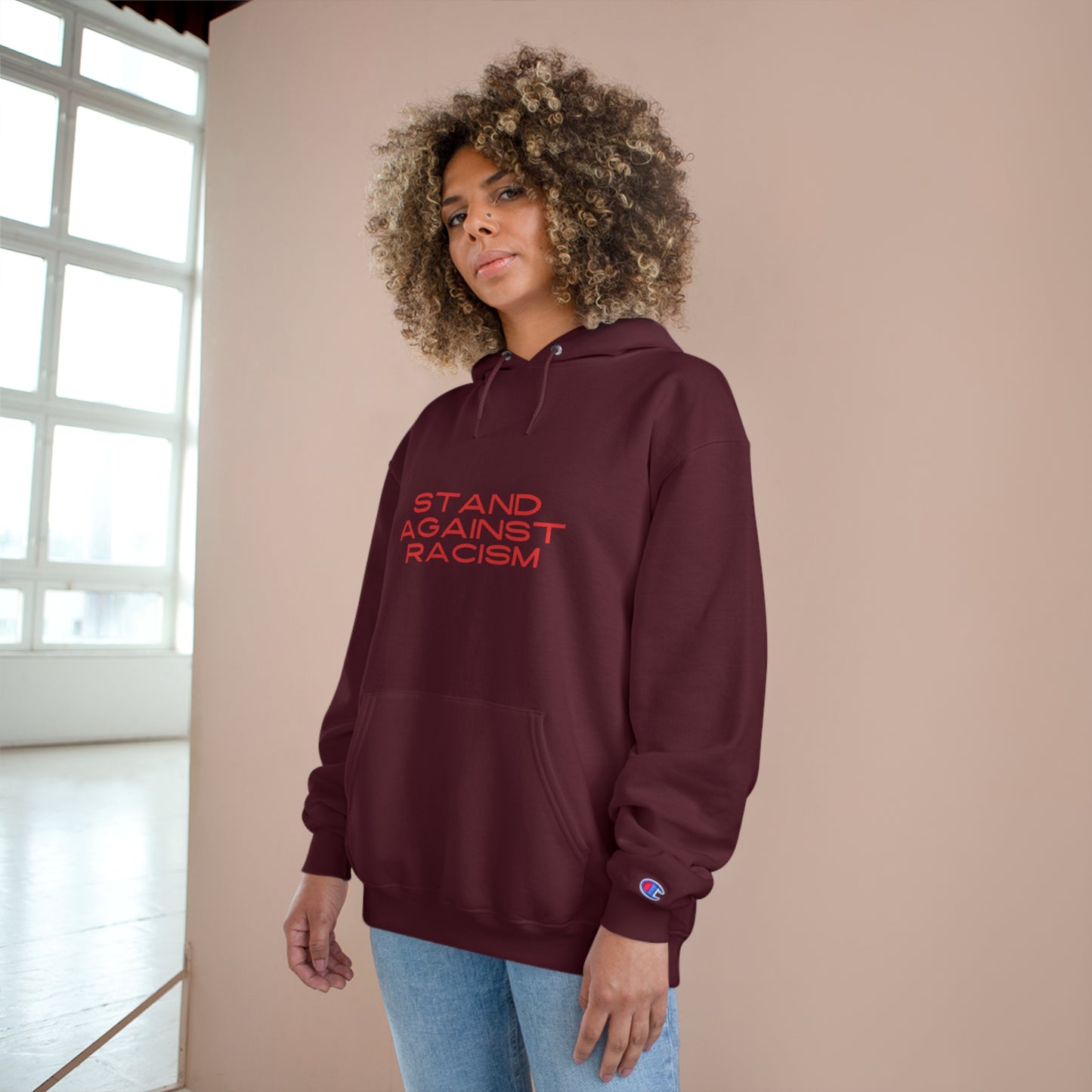 Champion Hoodie - STAND AGAINST RACISM, Pullover