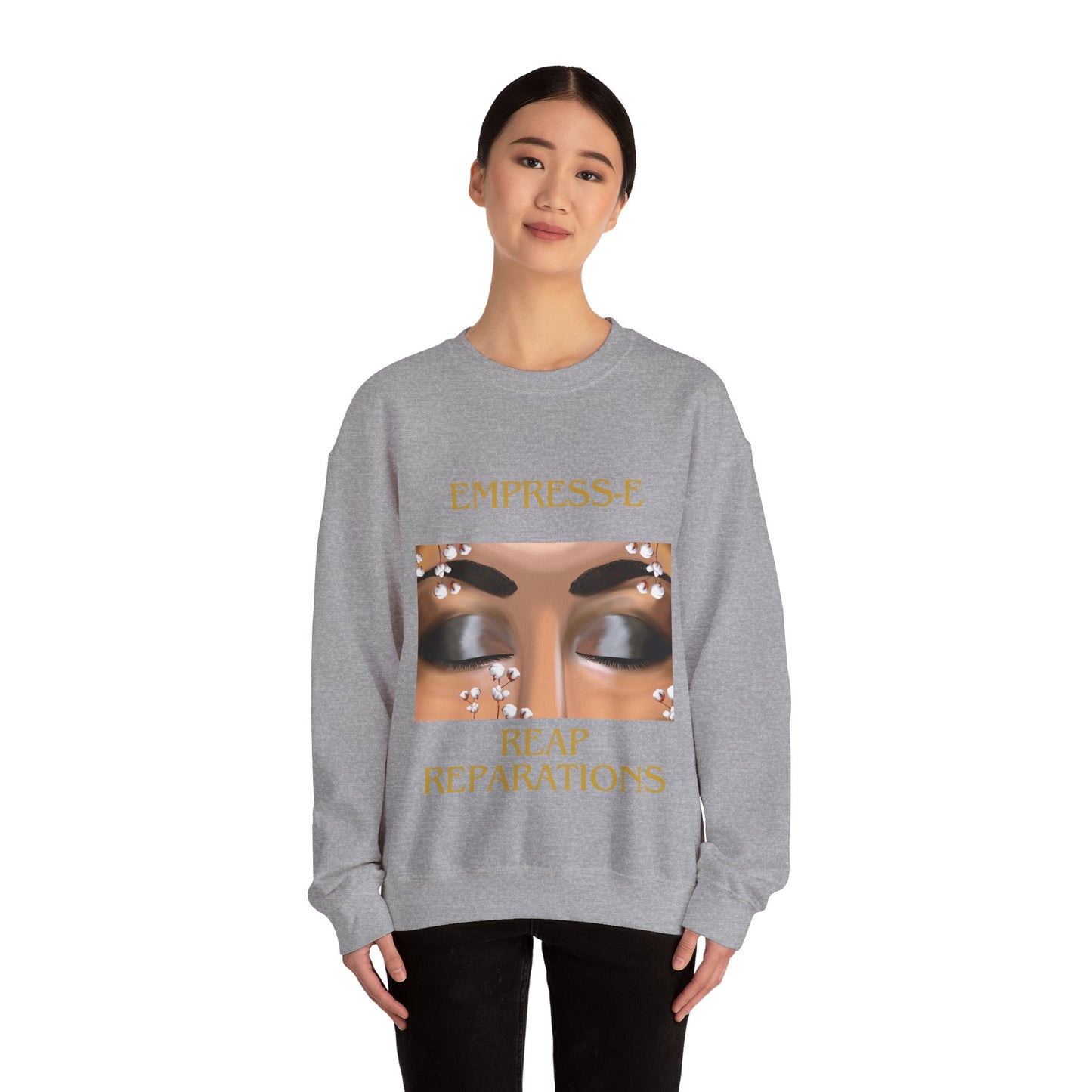 Unisex Heavy Blend™ Crewneck Sweatshirt. : EMPRESS-E. COTTON FIELD.
