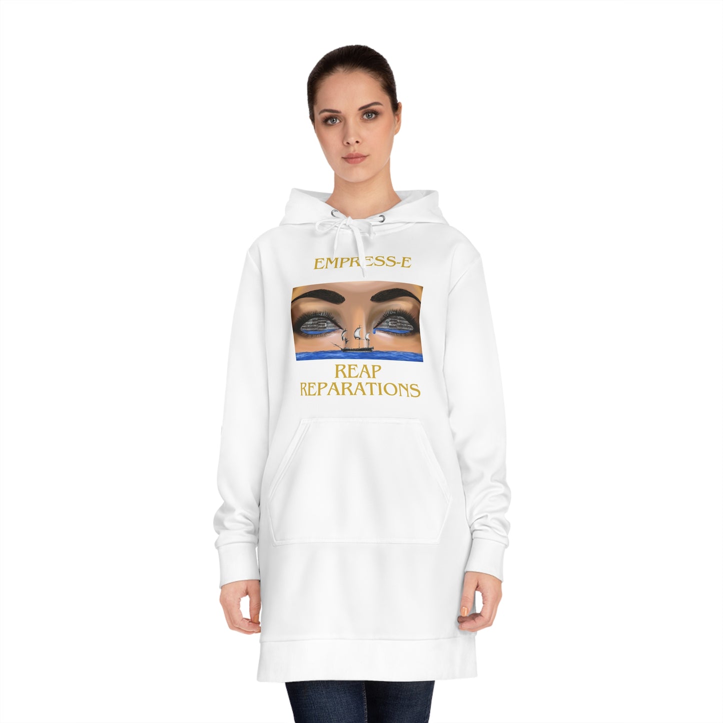 Empress-E Women's Hoodie Dress - The Slave Ship's Reap Reparations Black History Design