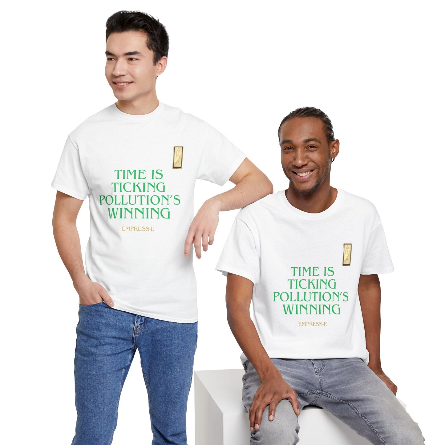 T-Shirt SAVE THE WORLD - GLOBAL WARMING - TIME IS TICKING POLLUTION'S WINNING