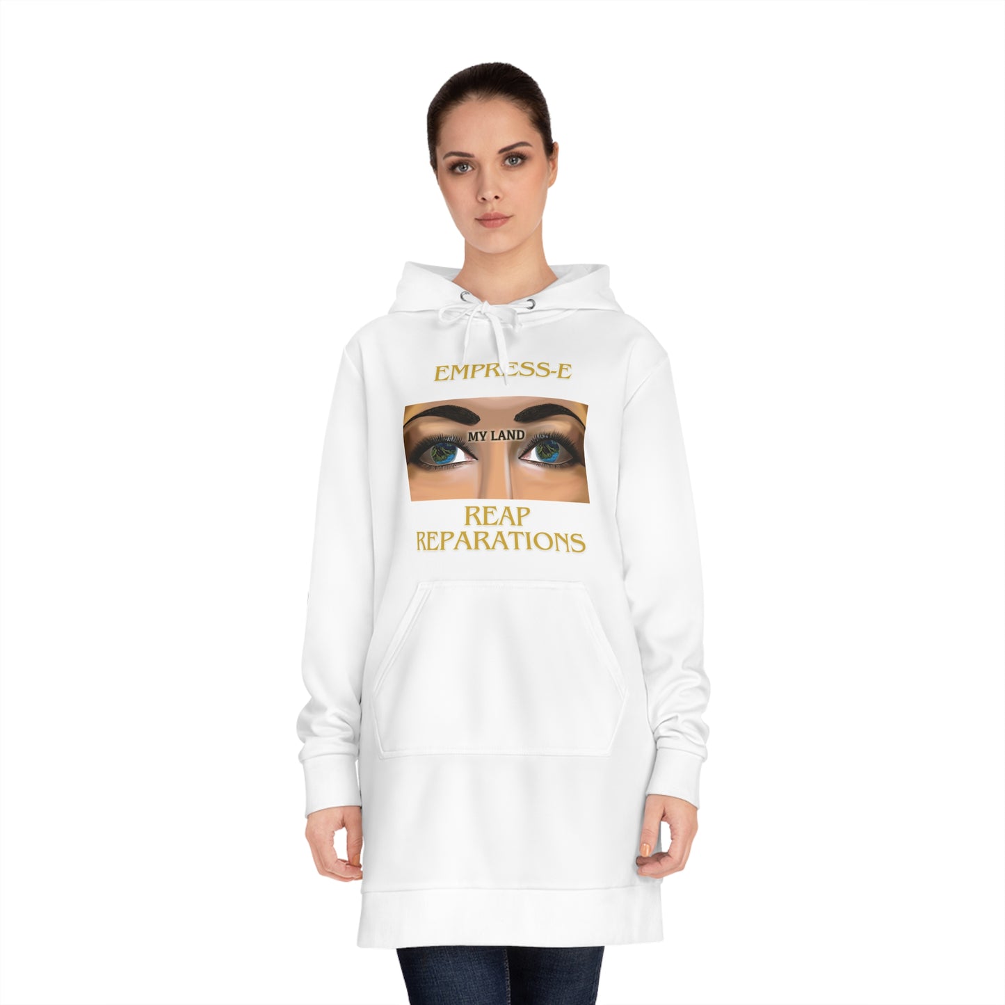 Women's Hoodie Dress - MY LAND Black History EMPRESS-E.