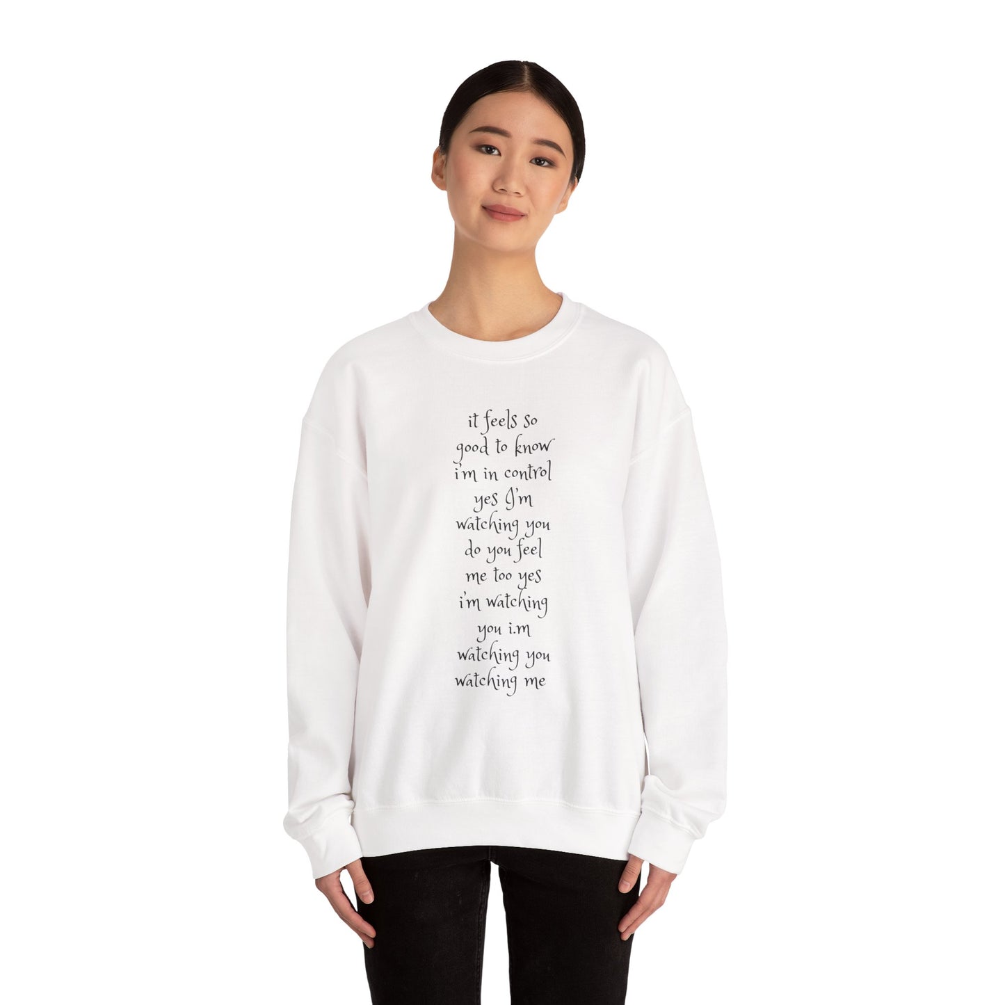 Music Lover Heavy Blend Sweatshirt - I'm Watching You Watching Me Rock Song SHADOO by Empress-E