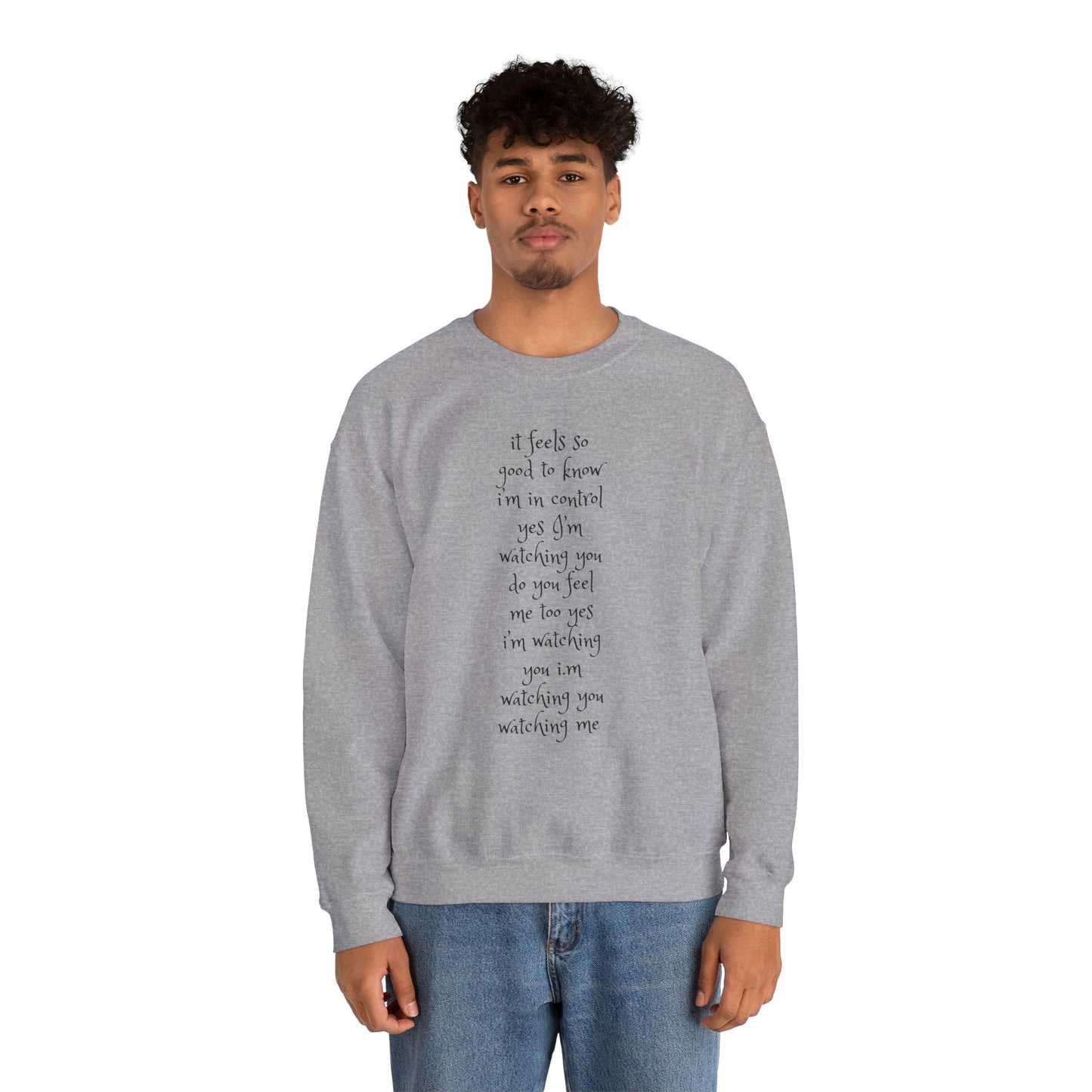 Music Lover Heavy Blend Sweatshirt - I'm Watching You Watching Me Rock Song SHADOO by Empress-E