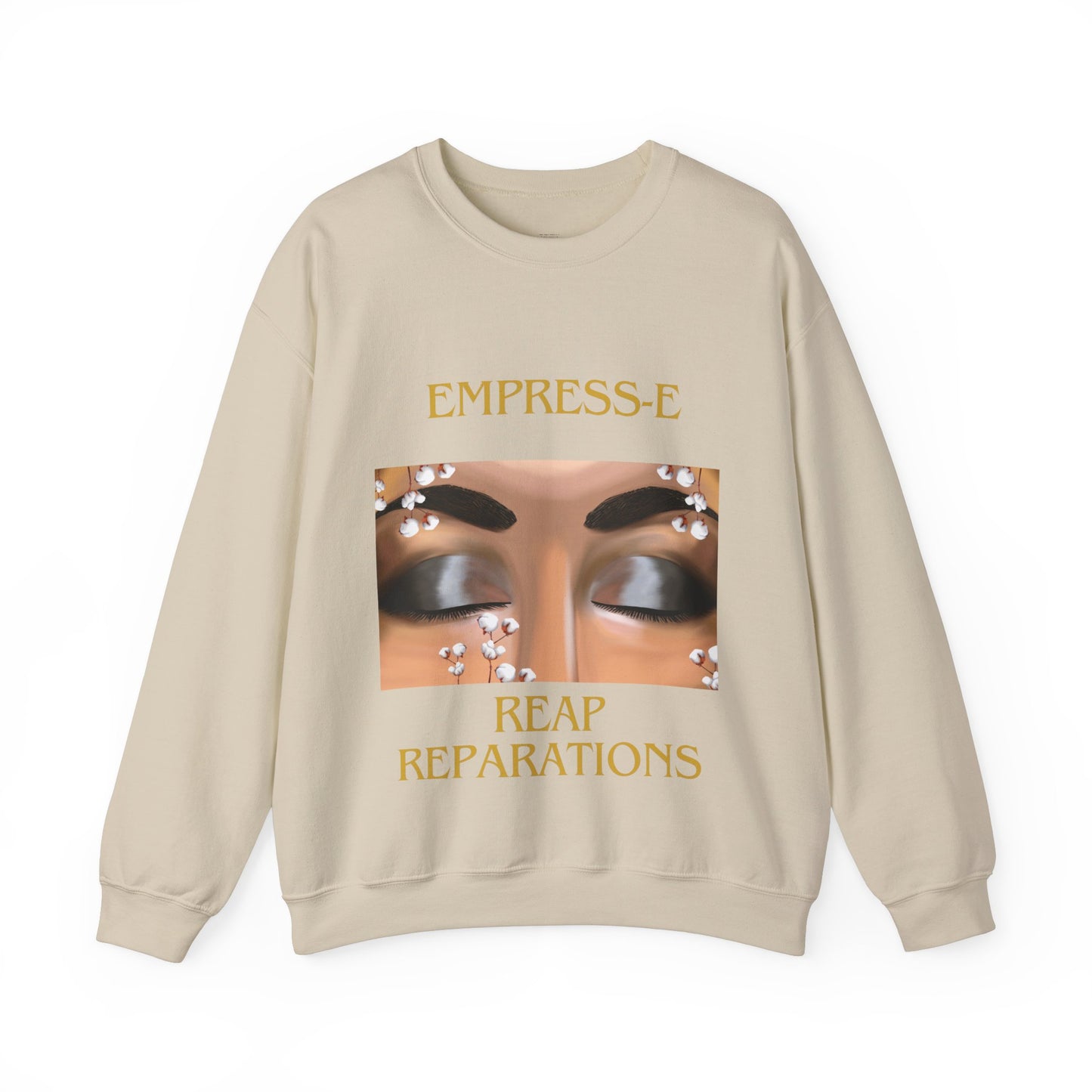 Unisex Heavy Blend™ Crewneck Sweatshirt. : EMPRESS-E. COTTON FIELD.