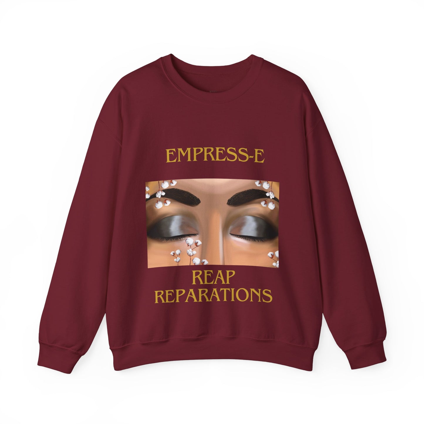 Unisex Heavy Blend™ Crewneck Sweatshirt. : EMPRESS-E. COTTON FIELD.