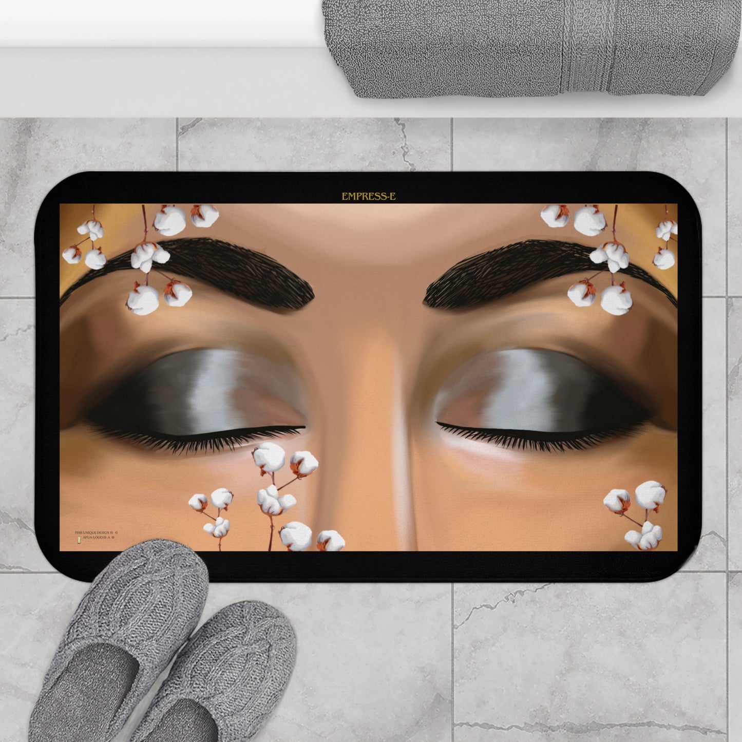 Bath Mat EMPRESS-E cotton field - Kwanzaa, Christmas, birthday.